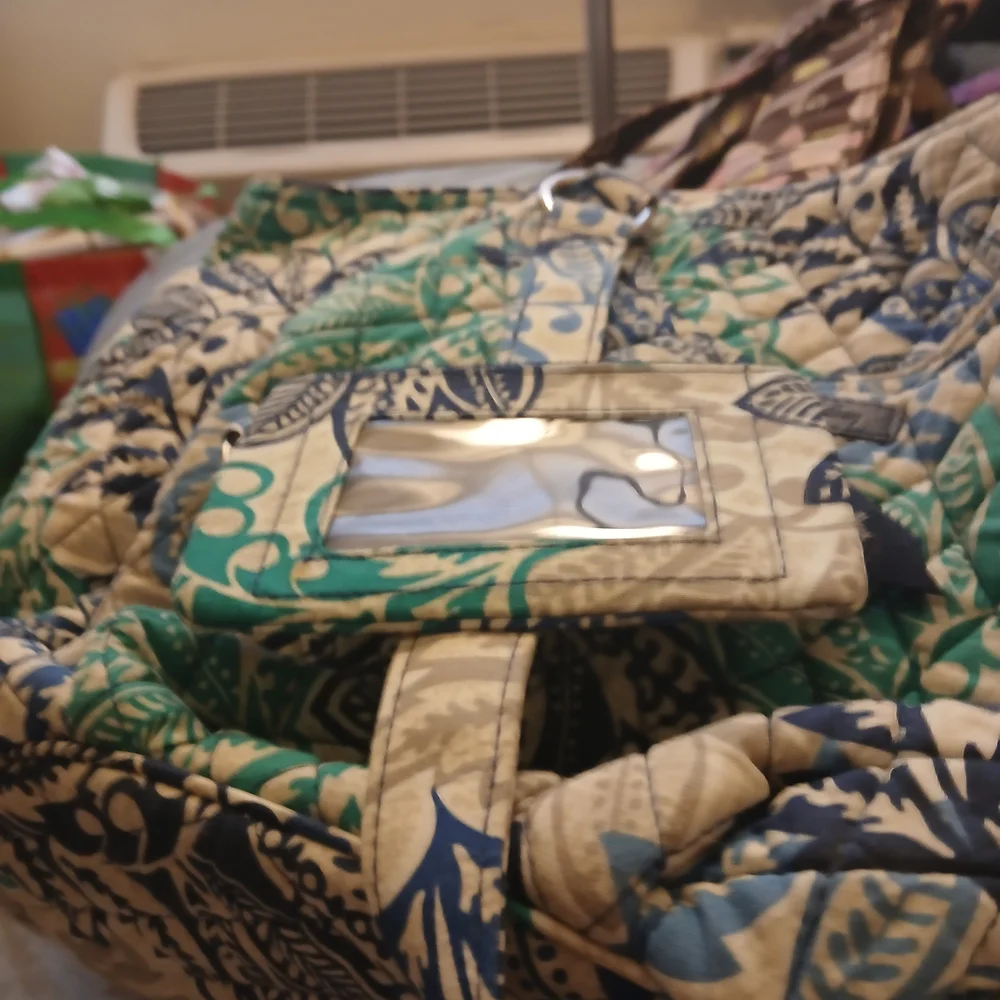 Vera Bradley Quilted Shoulder Bag - Blue, Green, and Black - Picture 3 of 7